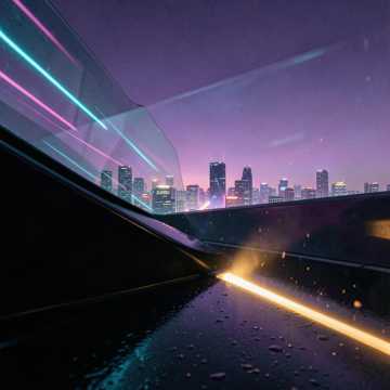 Synthwave Stream 1 — AI-generated cover art