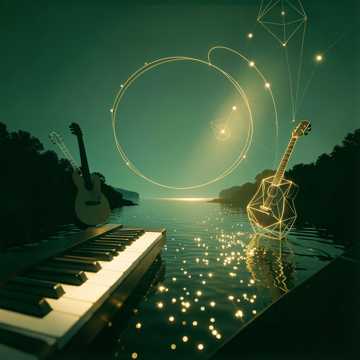 "Joyful In Piano Sound" — AI-generated cover art