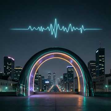 EDM and Synthwave fusion, heavy bass drops, warm s — AI-generated cover art
