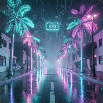 Synthwave Stream 1 — AI-generated cover art