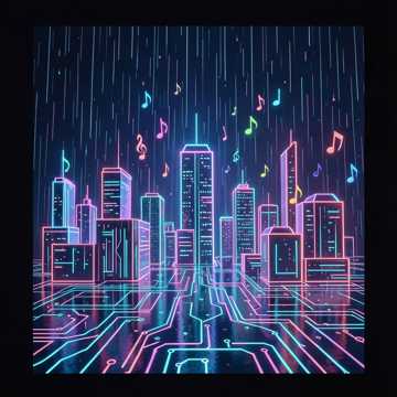 Synth, Drums, Piano, Guitar, Bass, Strings — AI-generated cover art